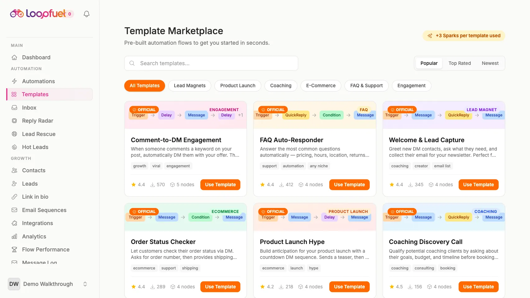 Build a visual flow in LoopFuel